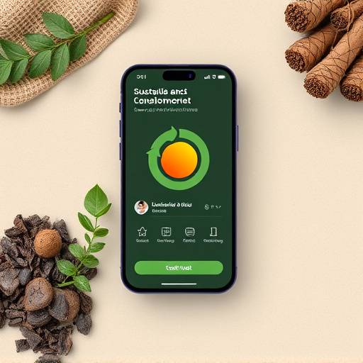 Mockup van een mobiele app interface voor een duurzaamheidsinitiatief