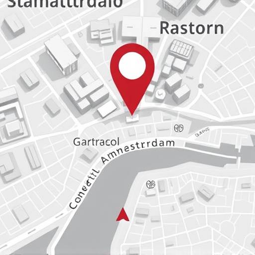 Statische weergave van een kaart met een pin op de locatie van Ontwerp Studio Aurora in Amsterdam